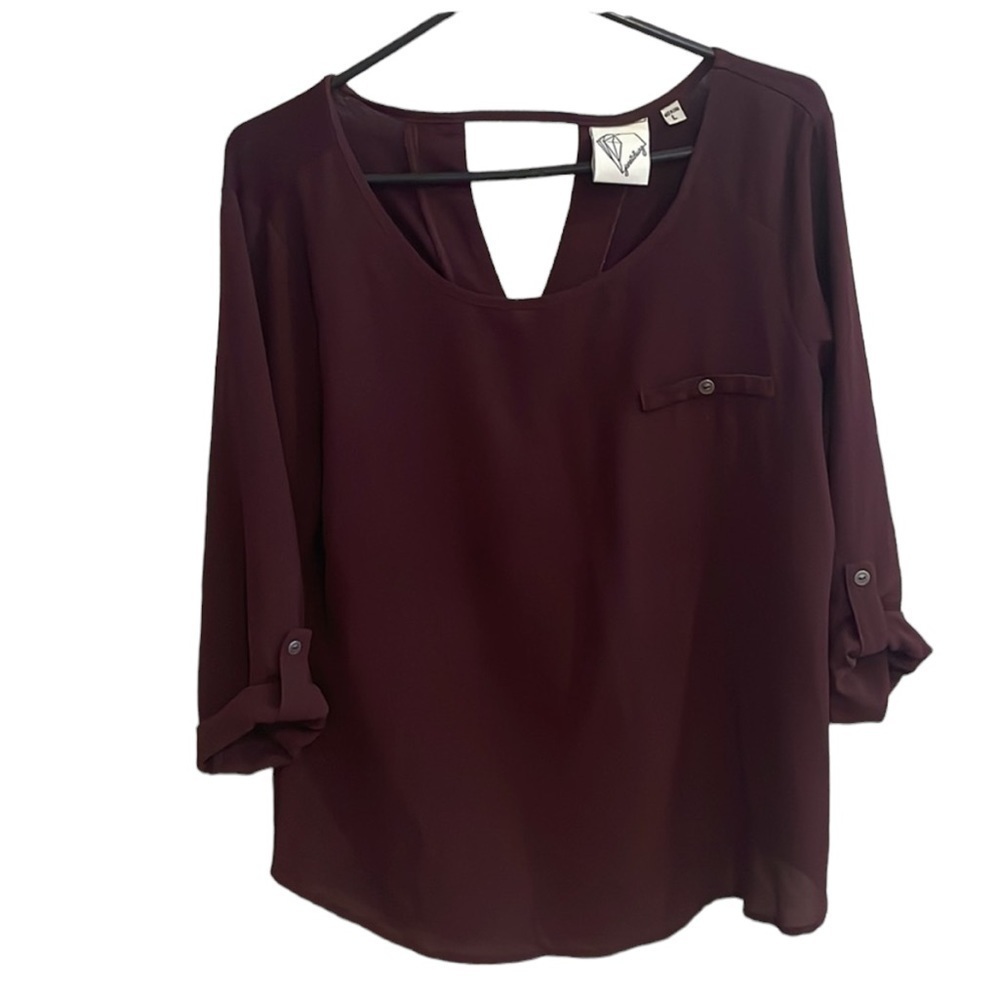WOMENS PURPLE BLOUSE SIZE LARGE​​​​​​ - Picture 2 of 9